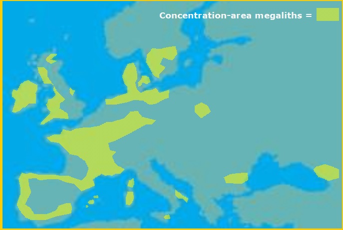Map- Concentration-area's megaliths in Europe