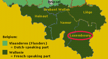 Map Wallonie - Luxembourg