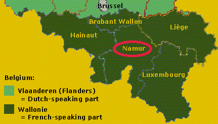 Map Wallonie - Namur