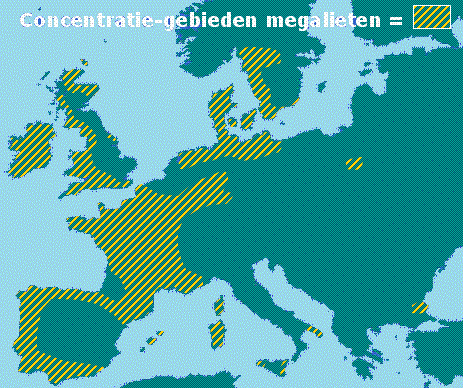 Concentratie-gebieden megalieten (Kaart Europa)