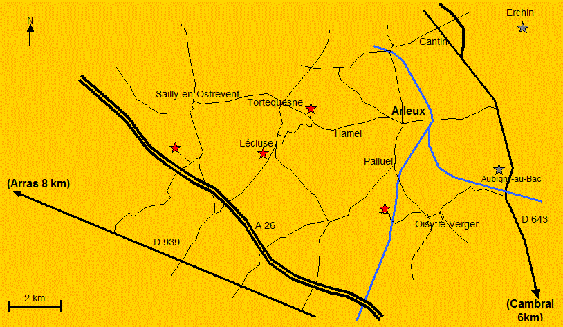 Kaart omgeving Arleux
