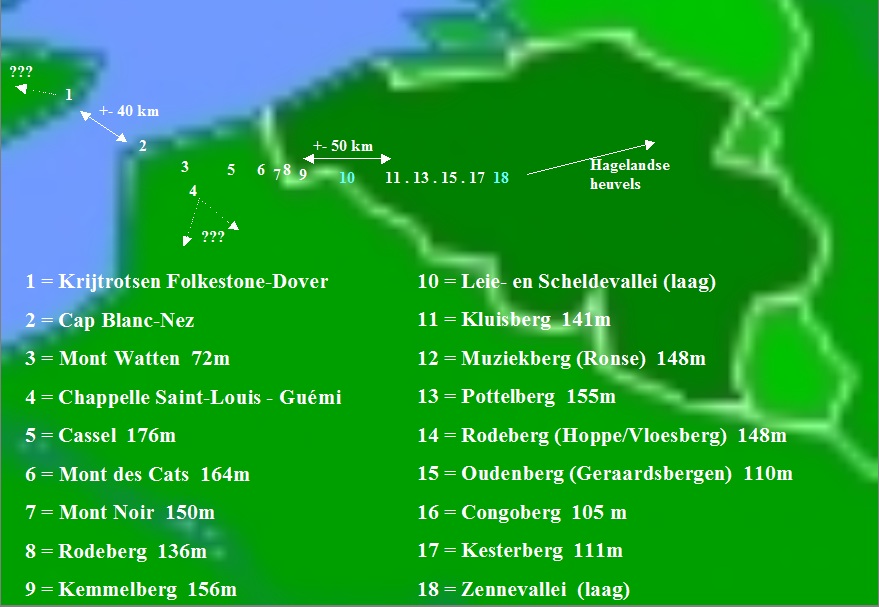 Kaart Vlaamse heuveltoppen